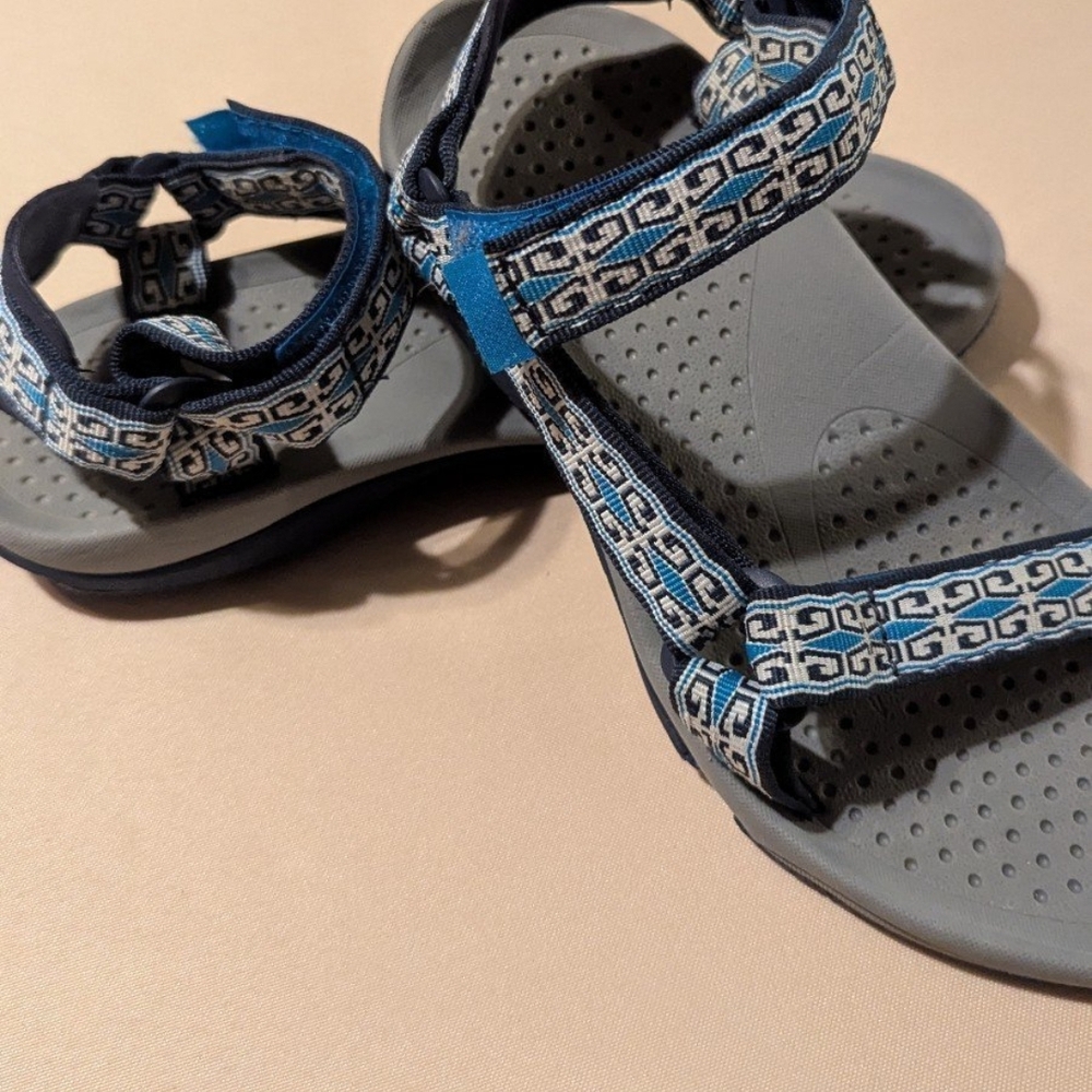 Teva Blue and Gray Geometric Sandals